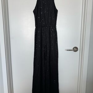 Elegant Black Sequin Jumpsuit